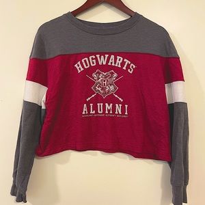Harry Potter Womens Medium Crop Top Hogwarts Alumni Sweater